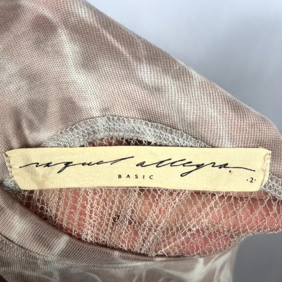 Raquel Allegra Muscle Tee Size 10 Mauve Pink Tie Dye Shredded Gauze Boho Beach - Picture 2 of 10